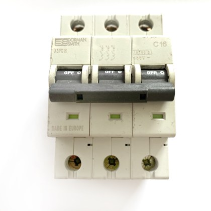 Dorman Smith X3PC16 C16 16A 16 Amp 3 Pole Phase MCB Circuit Breaker Type C
